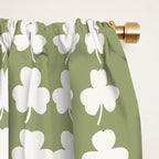 Clovers XXVIII Natural Green Botanical Pattern Window Curtain Gallery Image 2