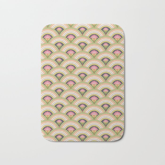 Retro Rainbow Flowers Bath Mat Gallery Image 1