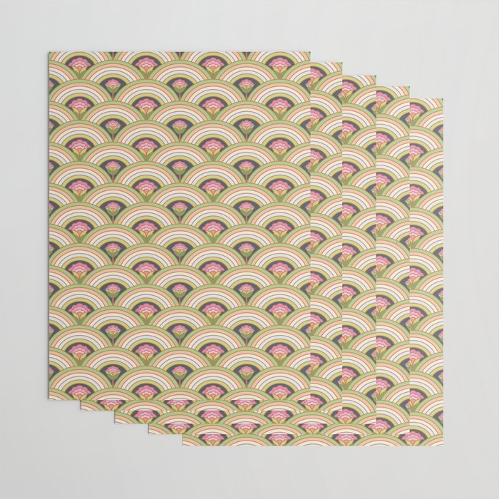 Retro Rainbow Flowers Wrapping Paper Gallery Image 3