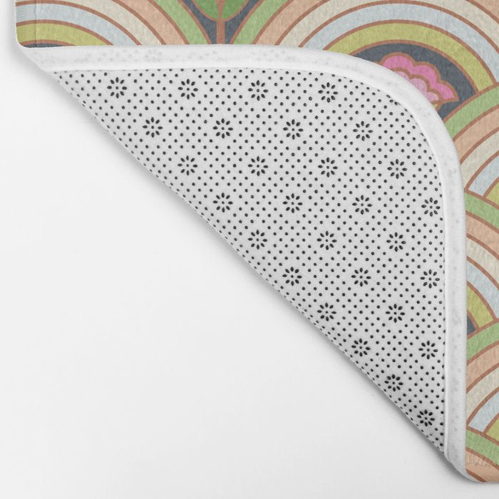Retro Rainbow Flowers Bath Mat Gallery Image 2