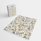 Spring Wildflowers, Floral Prints, Yellow and Gray Jigsaw Puzzle Gallery Image 2