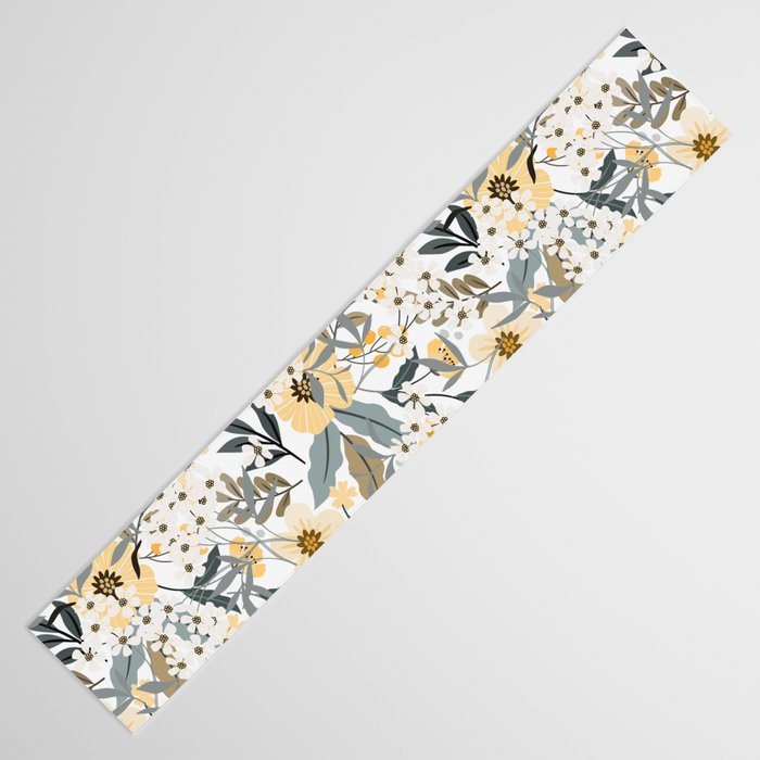 Spring Wildflowers, Floral Prints, Yellow and Gray Table Runner Gallery Image 3