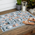 Doggie Coffee and Tea Time I // blue grey Outdoor Rug Gallery Image 2