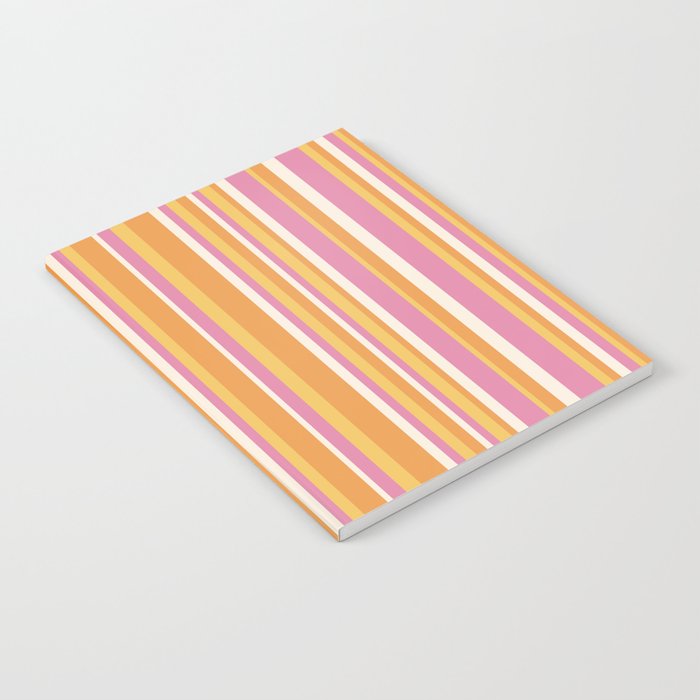Classic Stripes XXV - Pink Orange Yellow Notebook Gallery Image 2