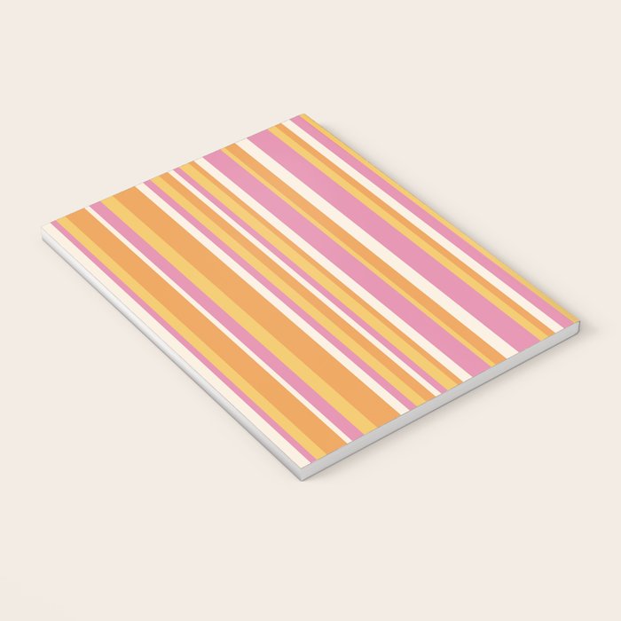 Classic Stripes XXV - Pink Orange Yellow Notebook Gallery Image 3