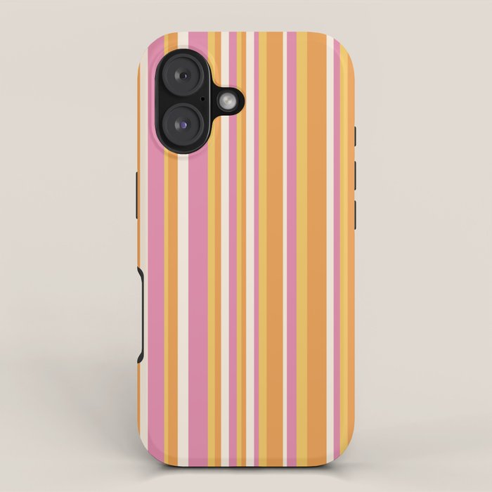 Classic Stripes XXV - Pink Orange Yellow iPhone Case Gallery Image 1