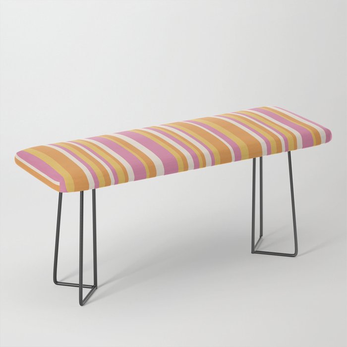 Classic Stripes XXV - Pink Orange Yellow Bench Gallery Image 1