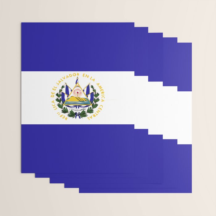El Salvador flag emblem Wrapping Paper Gallery Image 3