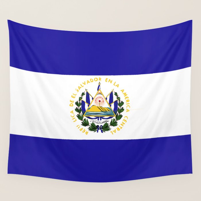 El Salvador flag emblem Wall Tapestry Gallery Image 1