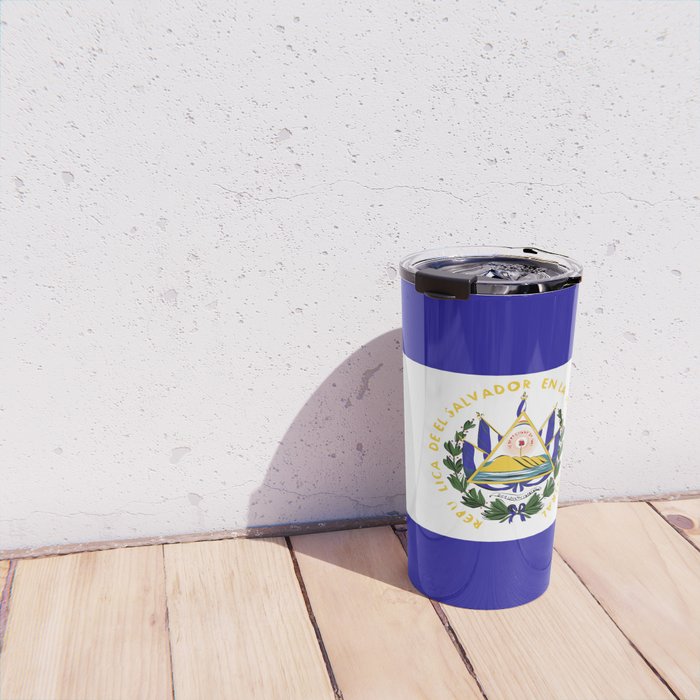 El Salvador flag emblem Travel Mug Gallery Image 4