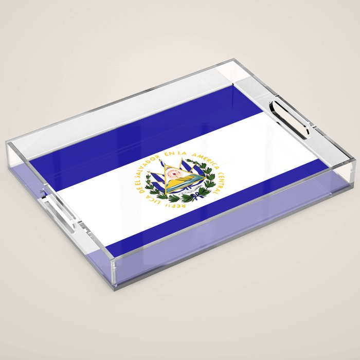 El Salvador flag emblem Acrylic Tray Gallery Image 1