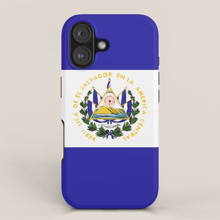 El Salvador flag emblem iPhone Case Gallery Image 1