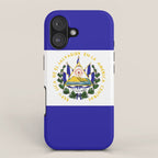 El Salvador flag emblem iPhone Case Gallery Image 1