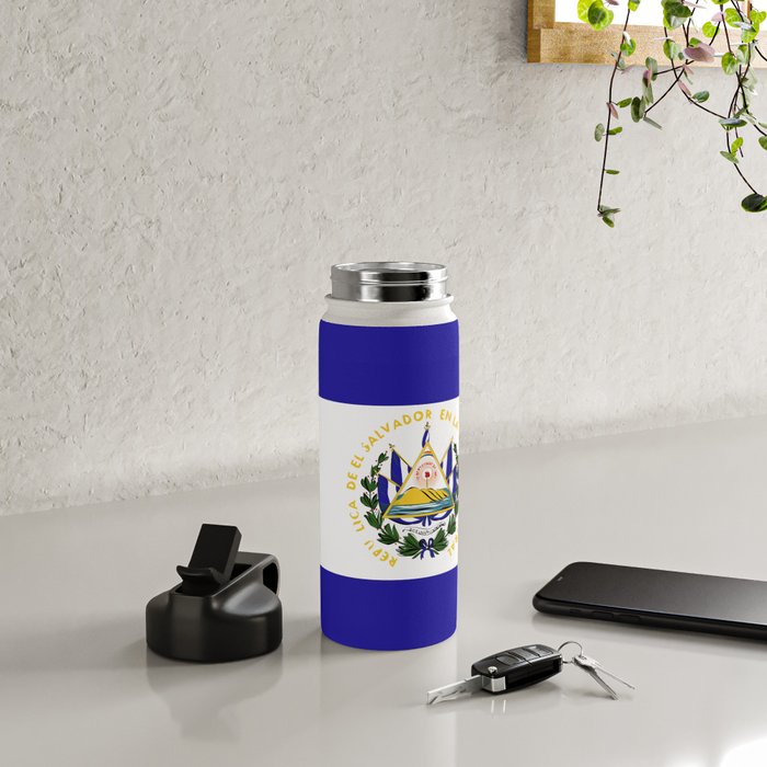 El Salvador flag emblem Water Bottle Gallery Image 4