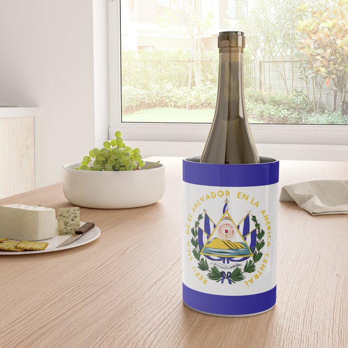 El Salvador flag emblem Wine Chiller Gallery Image 4