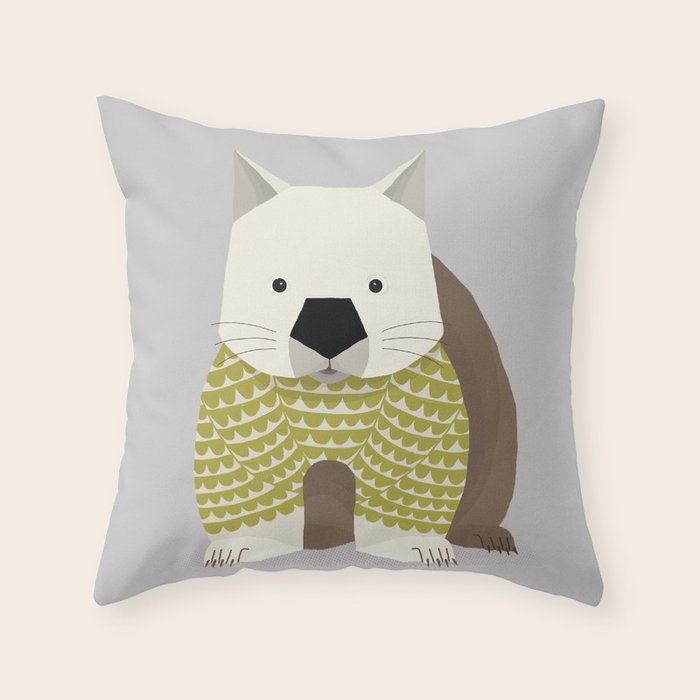 Whimsical Wombat Throw Pillow Gallery Image 6
