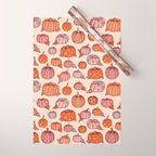 Flower Pumpkin Print Wrapping Paper Gallery Image 1