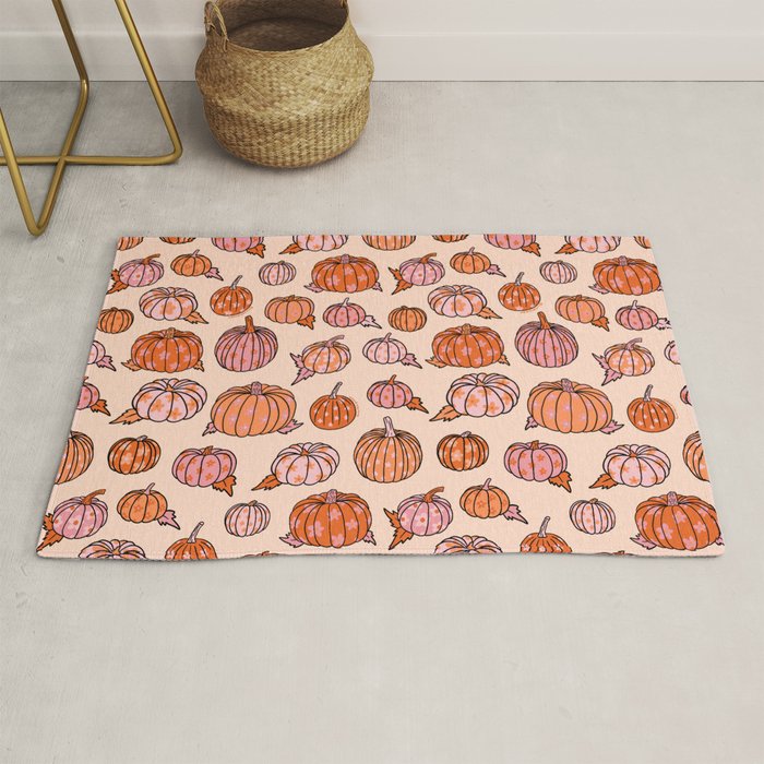 Flower Pumpkin Print Rug Gallery Image 1