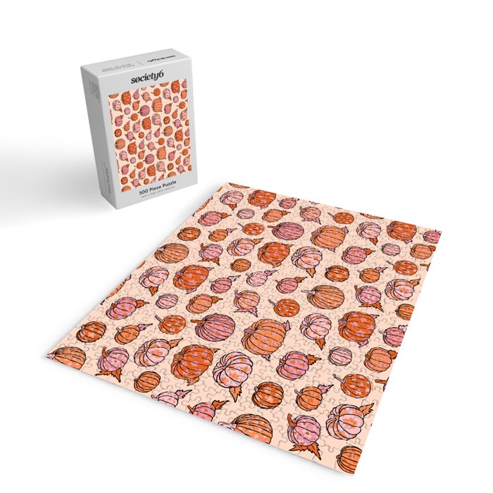 Flower Pumpkin Print Jigsaw Puzzle Gallery Image 2