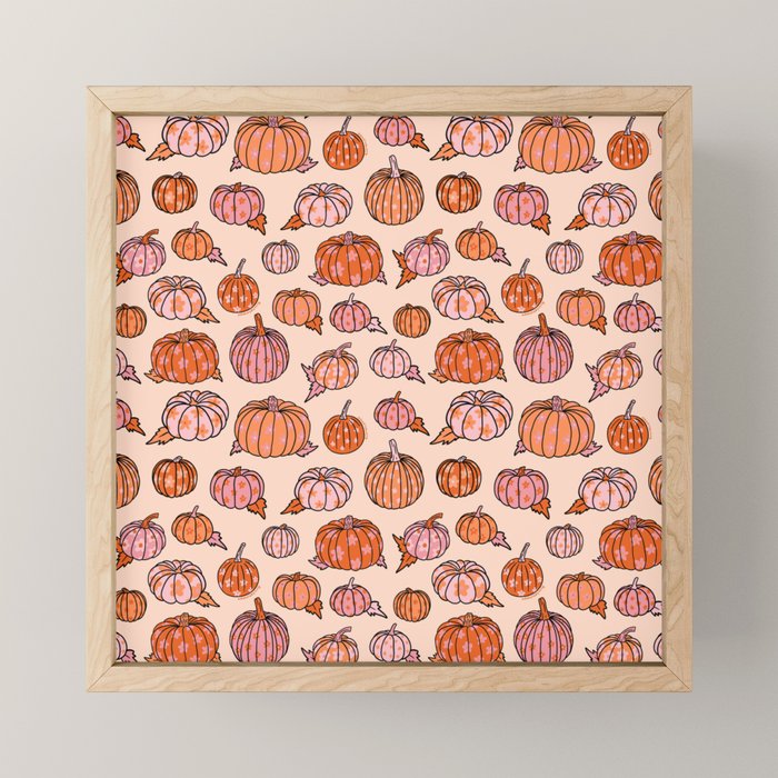Flower Pumpkin Print Mini Art Print Gallery Image 1