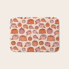 Flower Pumpkin Print Bath Mat Gallery Image 1