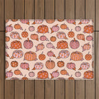 Flower Pumpkin Print Outdoor Rug Gallery Image 1
