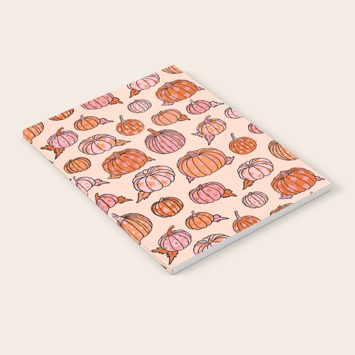 Flower Pumpkin Print Notebook