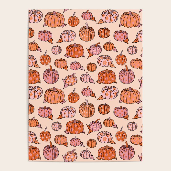 Flower Pumpkin Print Poster Gallery Image 4