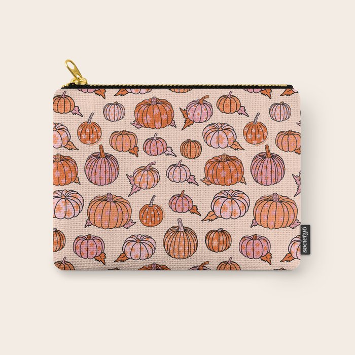 Flower Pumpkin Print Carry All Pouch Gallery Image 1