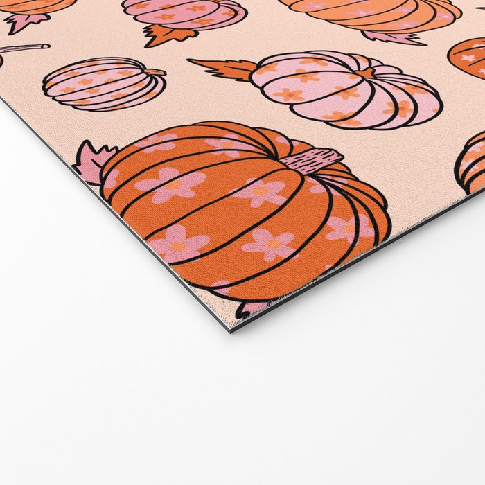 Flower Pumpkin Print Welcome Mat Gallery Image 2