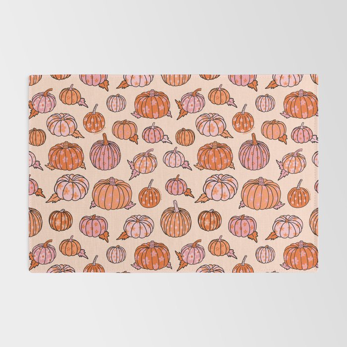 Flower Pumpkin Print Rug Gallery Image 2