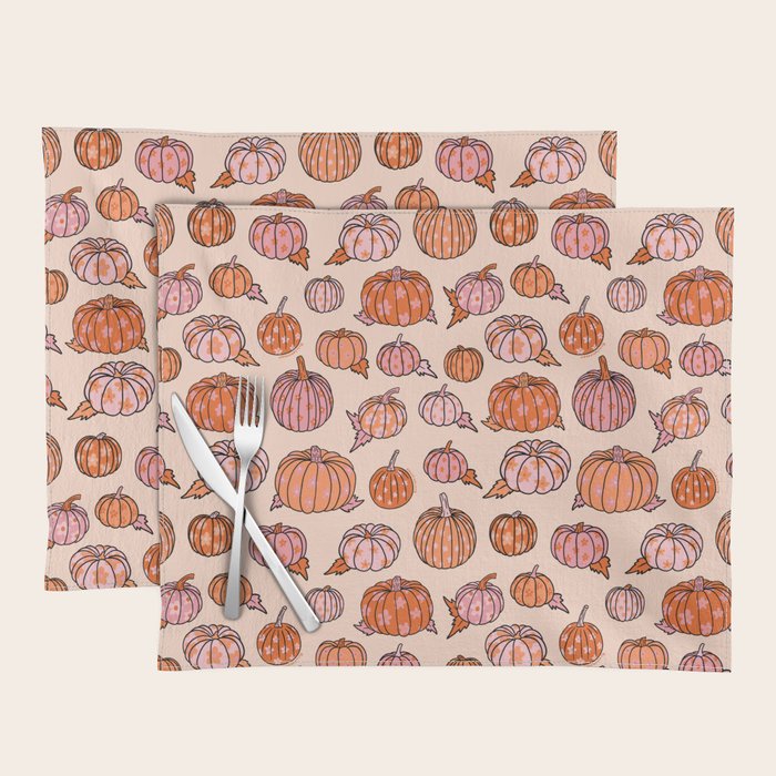 Flower Pumpkin Print Placemat Gallery Image 1