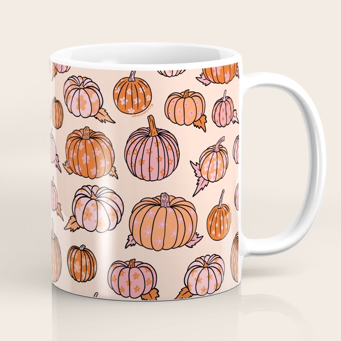 Flower Pumpkin Print Coffee Mug Gallery Image 1