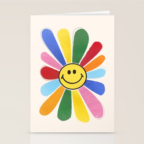 Smiley Hippie Daisy Stationery Card Gallery Image 2