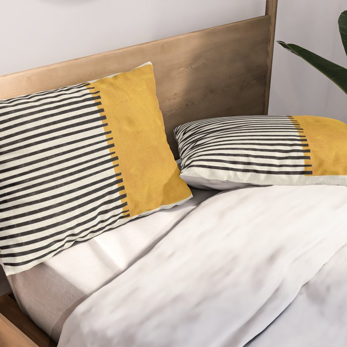 Sunshine Color Field Rothko Inspired Abstract Mid Century Modern Geometric Pattern Pillow Sham Gallery Image 2
