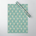 Art Deco Fans Pattern in Teal Wrapping Paper Gallery Image 1
