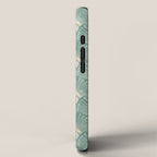 Art Deco Fans Pattern in Teal iPhone Case Gallery Image 2