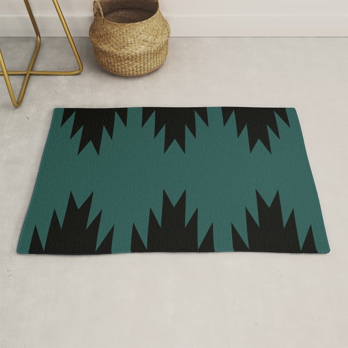 Geometric Southwestern Minimalism - Teal Green Rug Gallery Image 1
