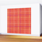 Abstract Tennis Net Pattern in Rosey Red Wall Mural Gallery Image 2