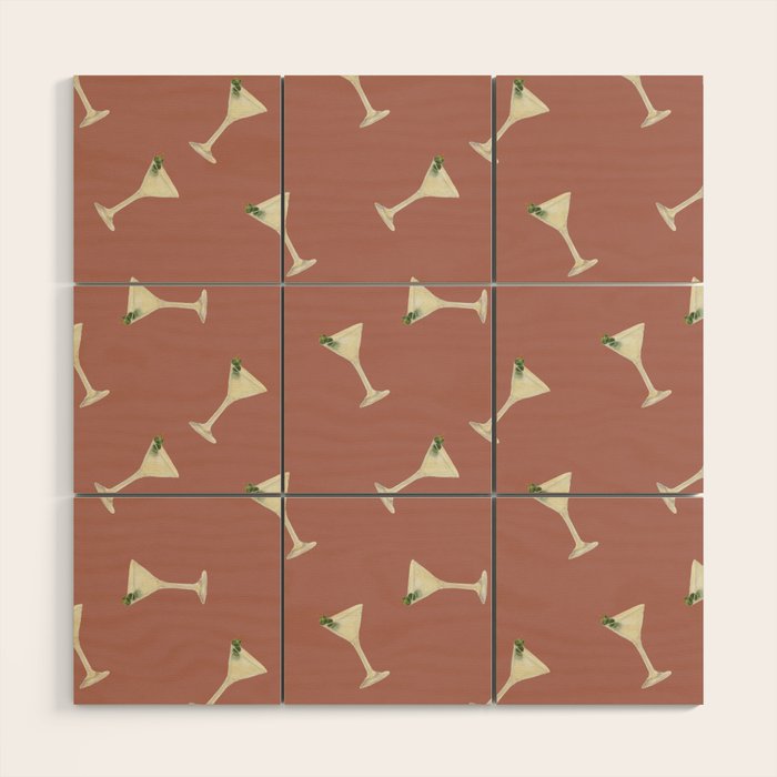 Martini Cocktail O'clock  Wood Wall Art Gallery Image 1