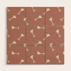 Martini Cocktail O'clock  Wood Wall Art Gallery Image 1