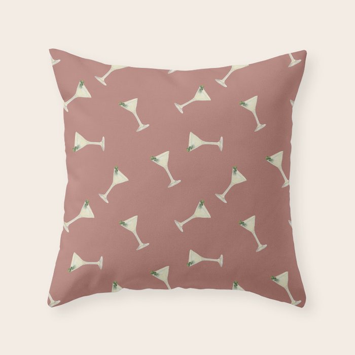 Martini Cocktail O'clock  Throw Pillow Gallery Image 1