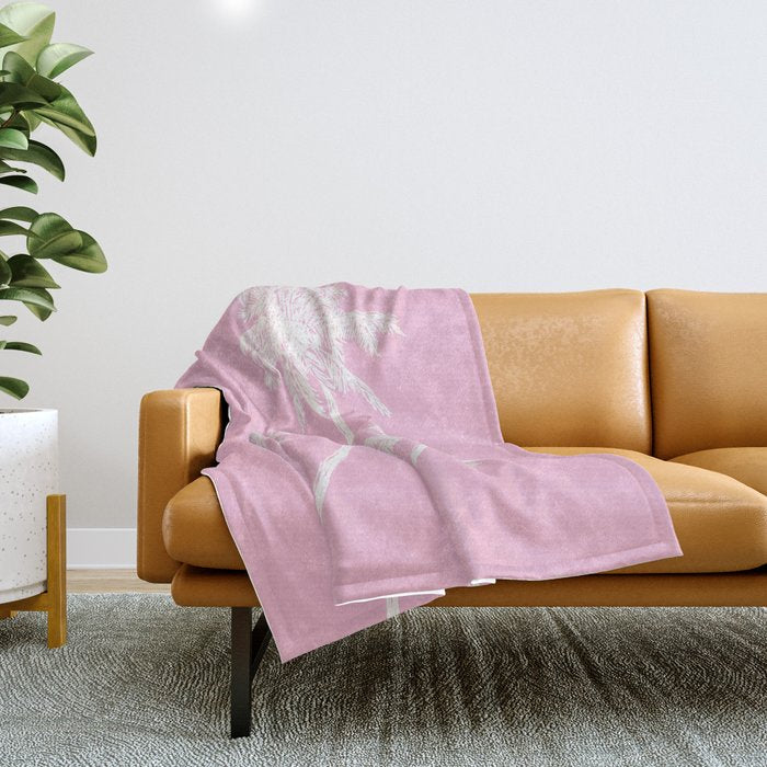 Pink Palm Trees Throw Blanket Gallery Image 1