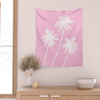 Pink Palm Trees Wall Tapestry Gallery Image 2