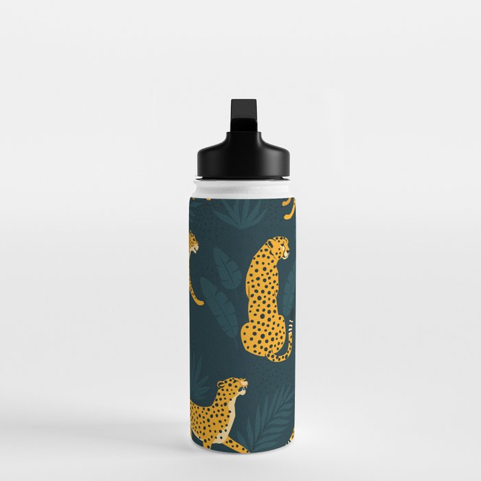 Leopard pattern Black Water Bottle Gallery Image 3