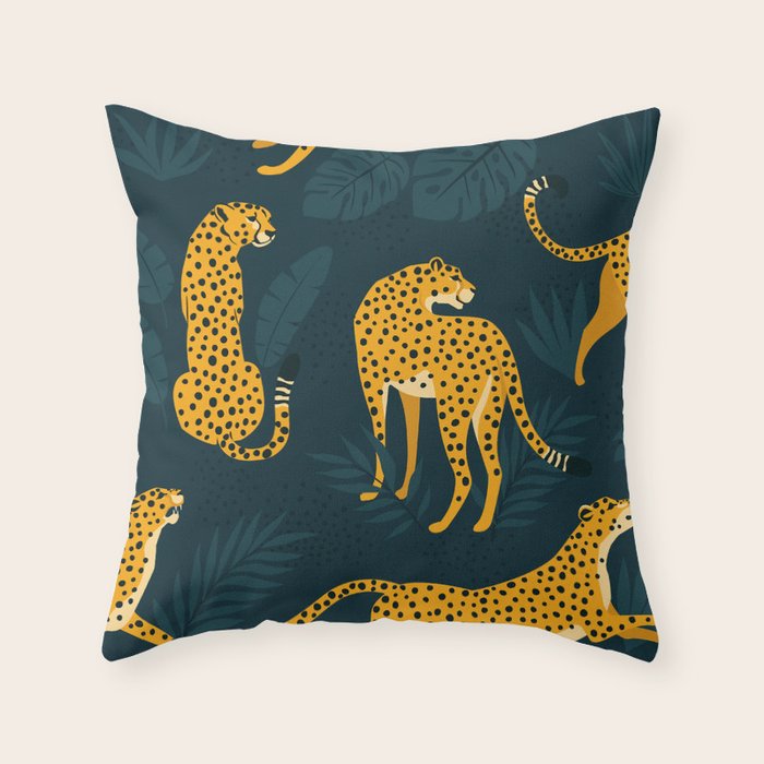 Leopard pattern Black Throw Pillow Gallery Image 6