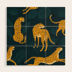 Leopard pattern Black Wood Wall Art Gallery Image 1