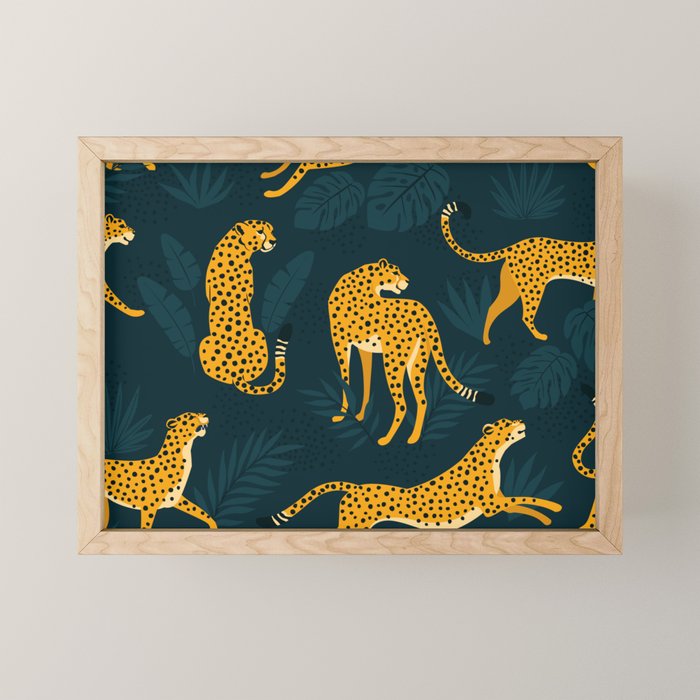 Leopard pattern Black Mini Art Print Gallery Image 1