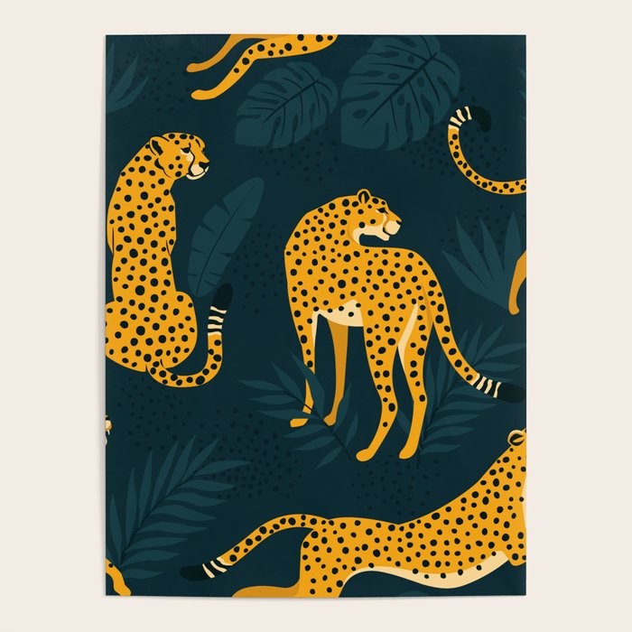 Leopard pattern Black Poster Gallery Image 1