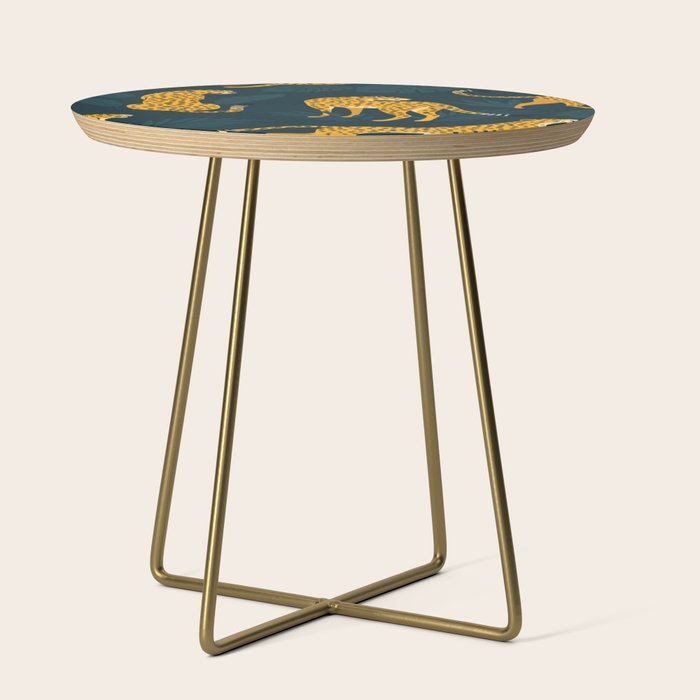 Leopard pattern Black Side Table Gallery Image 1